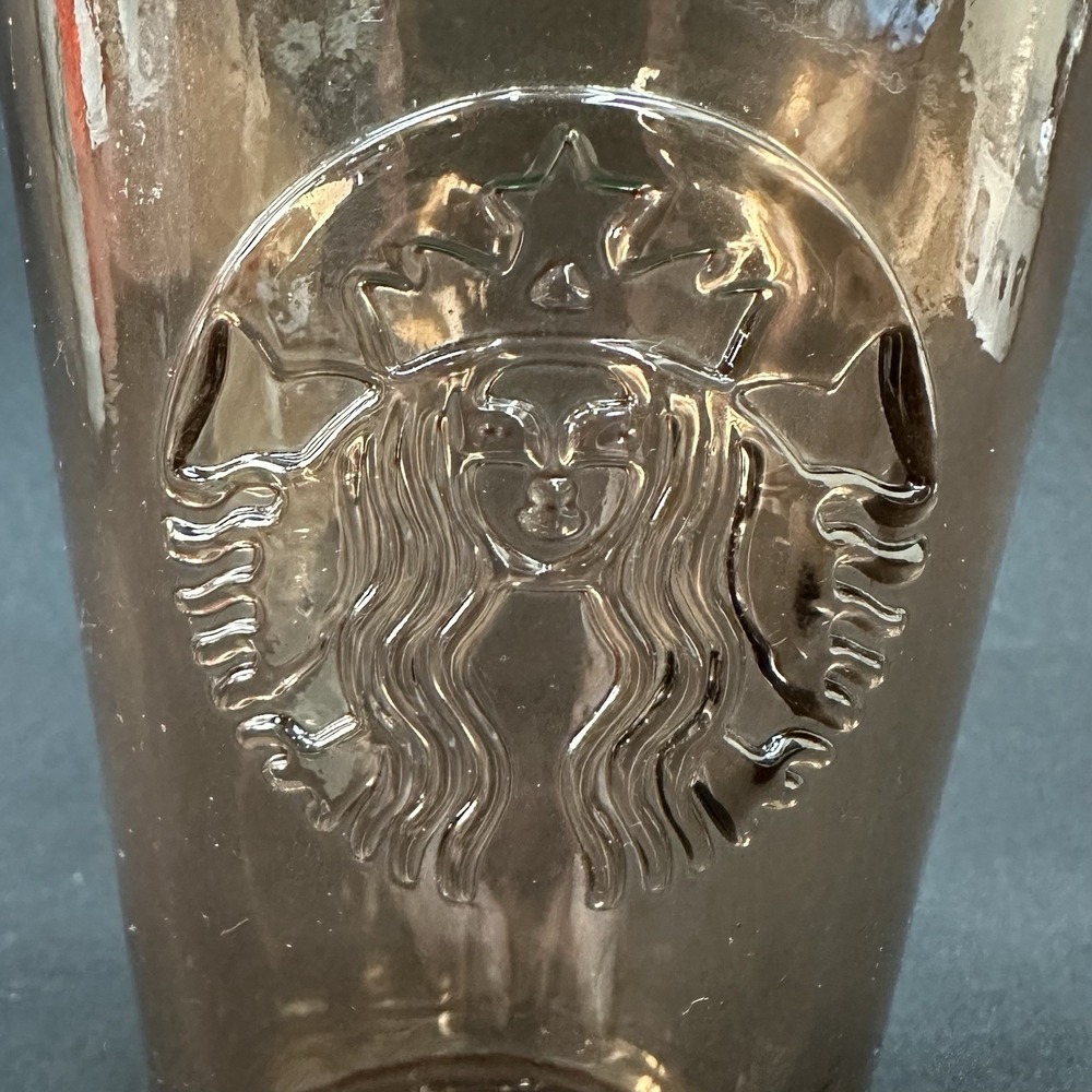 Starbucks 16 oz Glass Tumbler With Lid,  Spain,‎ 6"Brown Green - Picture 5 of 11
